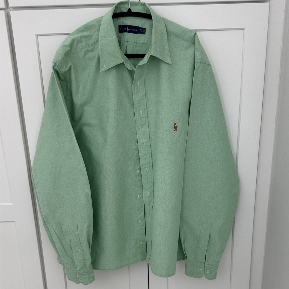 Ralph Lauren Light Mint Green Button-Down Oxford Shirt